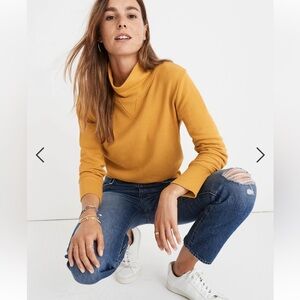 Madewell Turtleneck Sweatshirt in Cream/Ivory